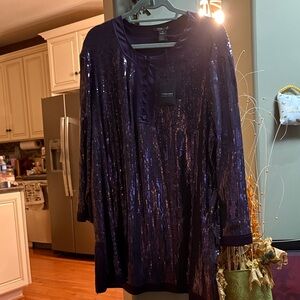 Purple Sequin Long Sleeve Top